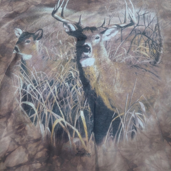 The Mountain Tee Nature DEER 2XL Men Shirt Tie DYE VINTAGE 1998 - Picture 3 of 4